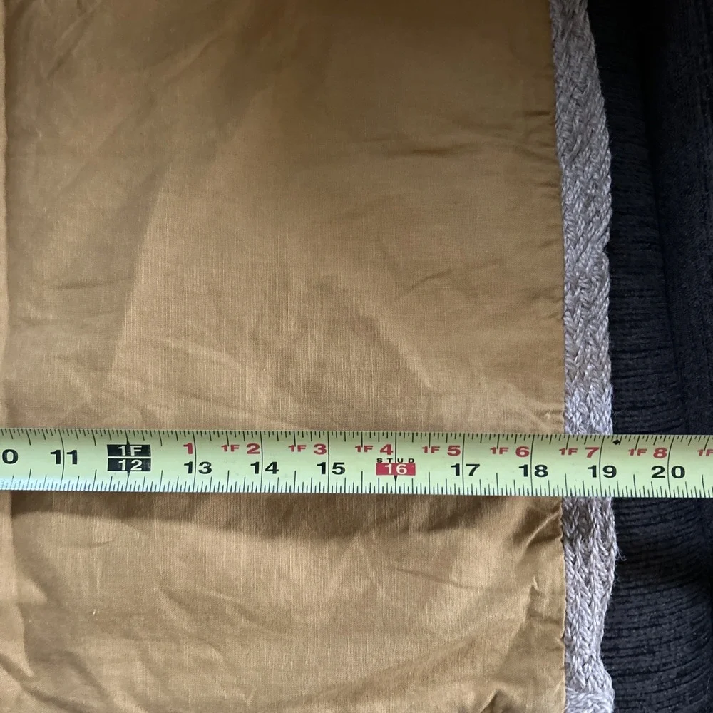 Vintage Pier One Imports Embroidered Jute Decorative Yellow scroll Pillow case
